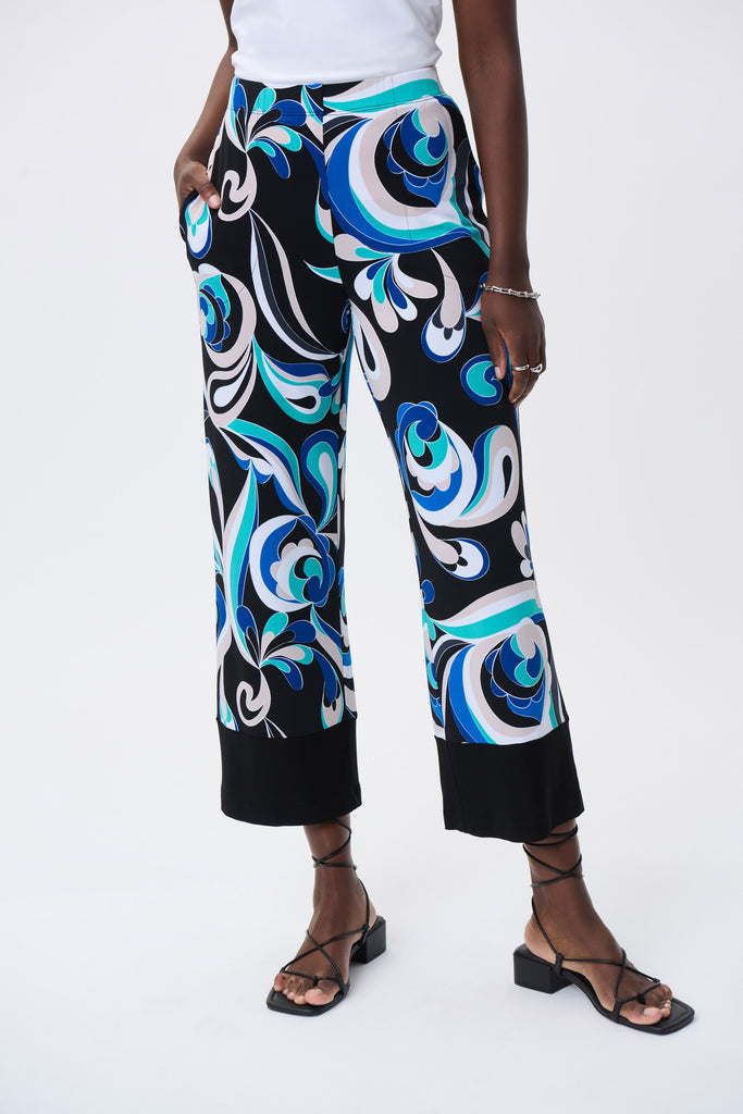 Retro Print Wide-Leg Cropped Pants Style 231224