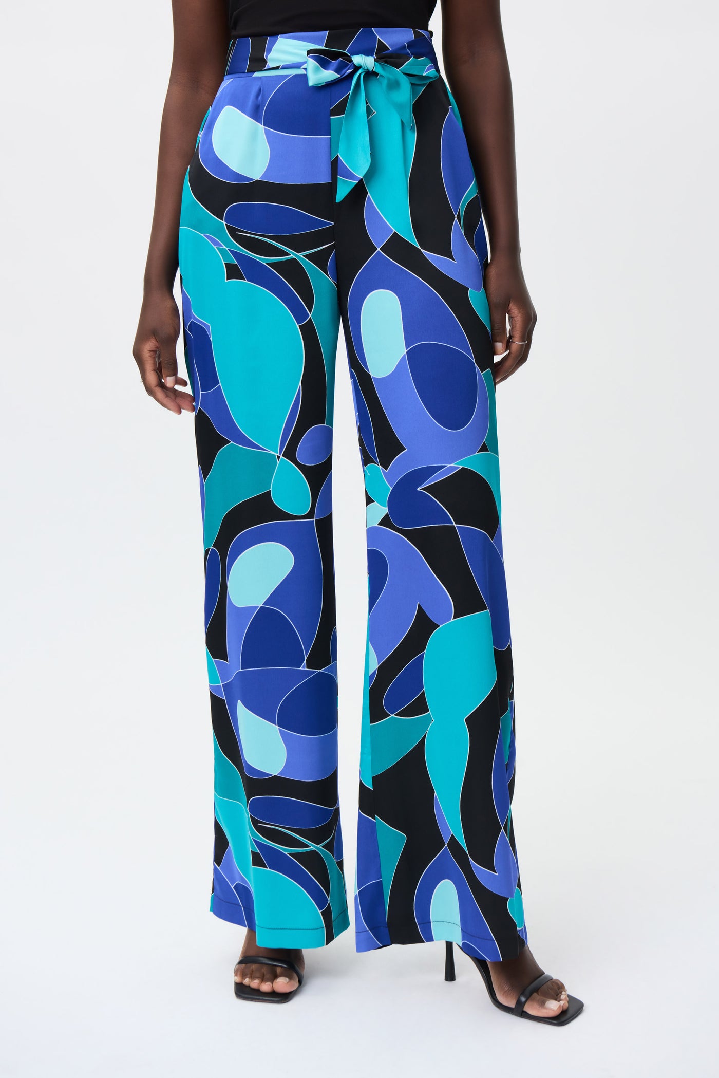 Joseph Ribkoff Printed Satin Wide-Leg Pants Style 232008 