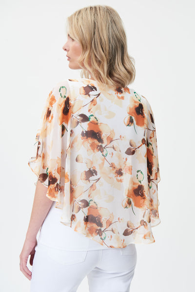 Joseph Ribkoff Floral Print Chiffon Poncho Style 232169 