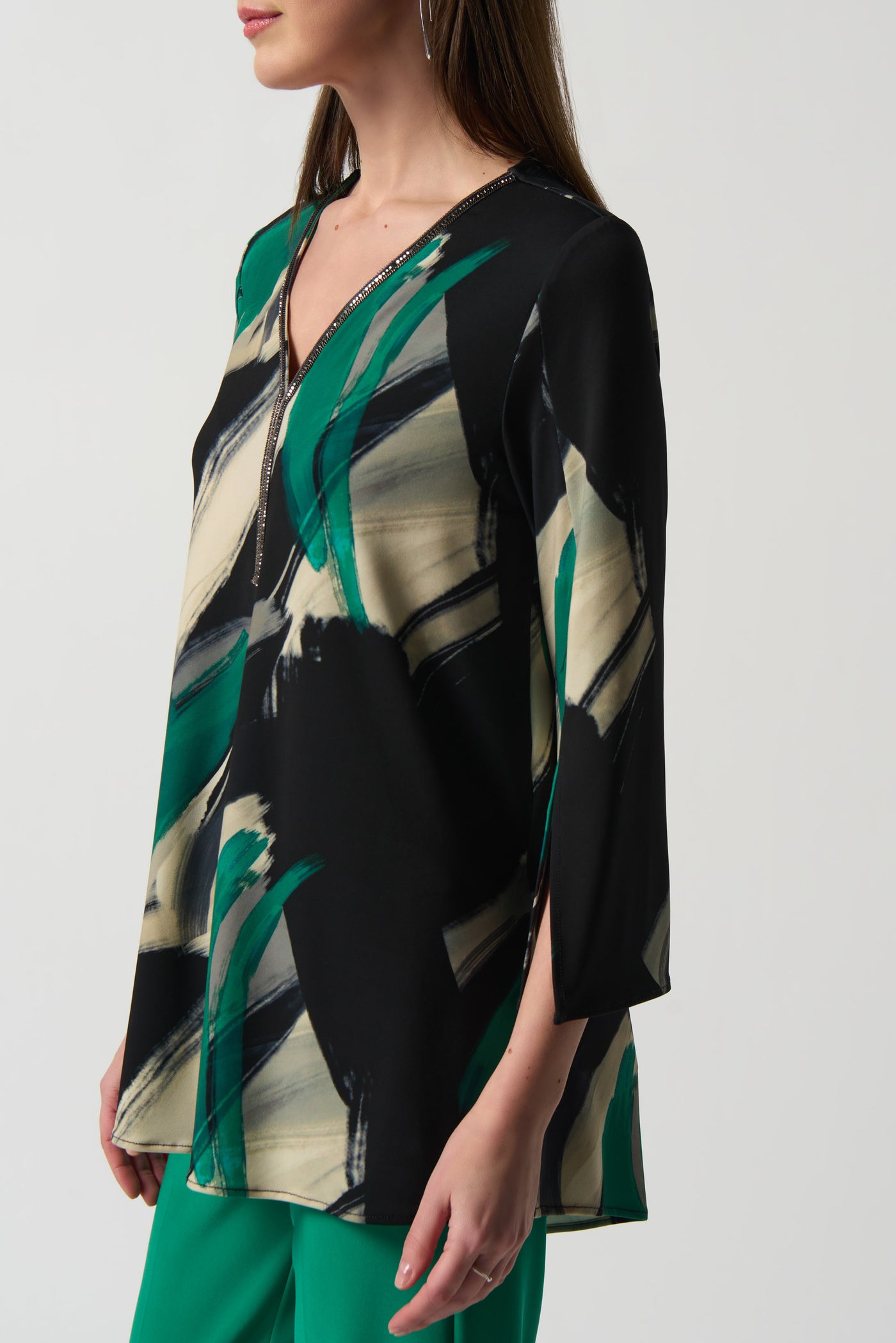 Joseph Ribkoff Abstract Print Fit-and-Flare Tunic 