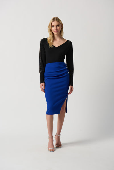 Joseph Ribkoff Scuba Crepe Straight Skirt With Side Slit 