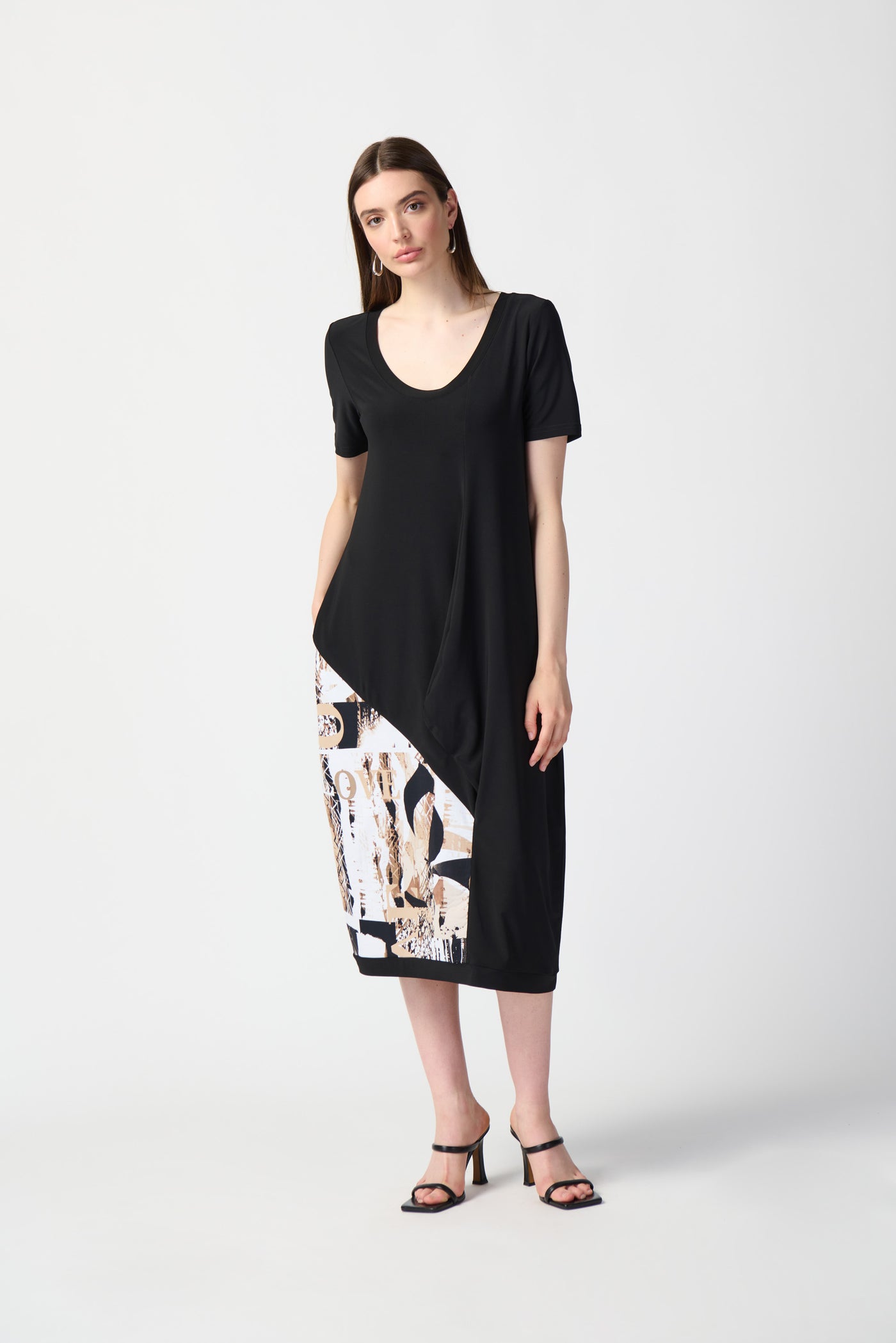 Joseph Ribkoff Abstract Print Silky Knit Cocoon Dress 