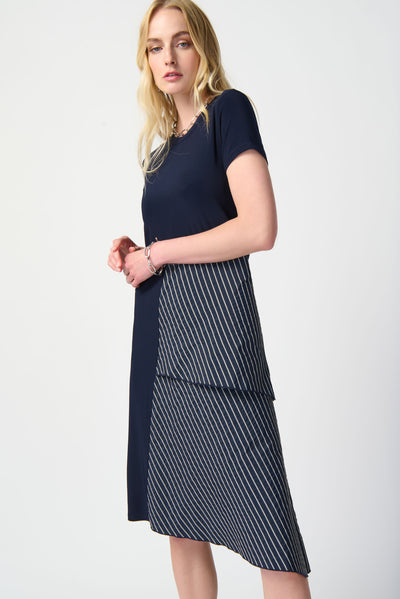 Joseph Ribkoff Silky Knit And Memory Asymmetrical Dress 