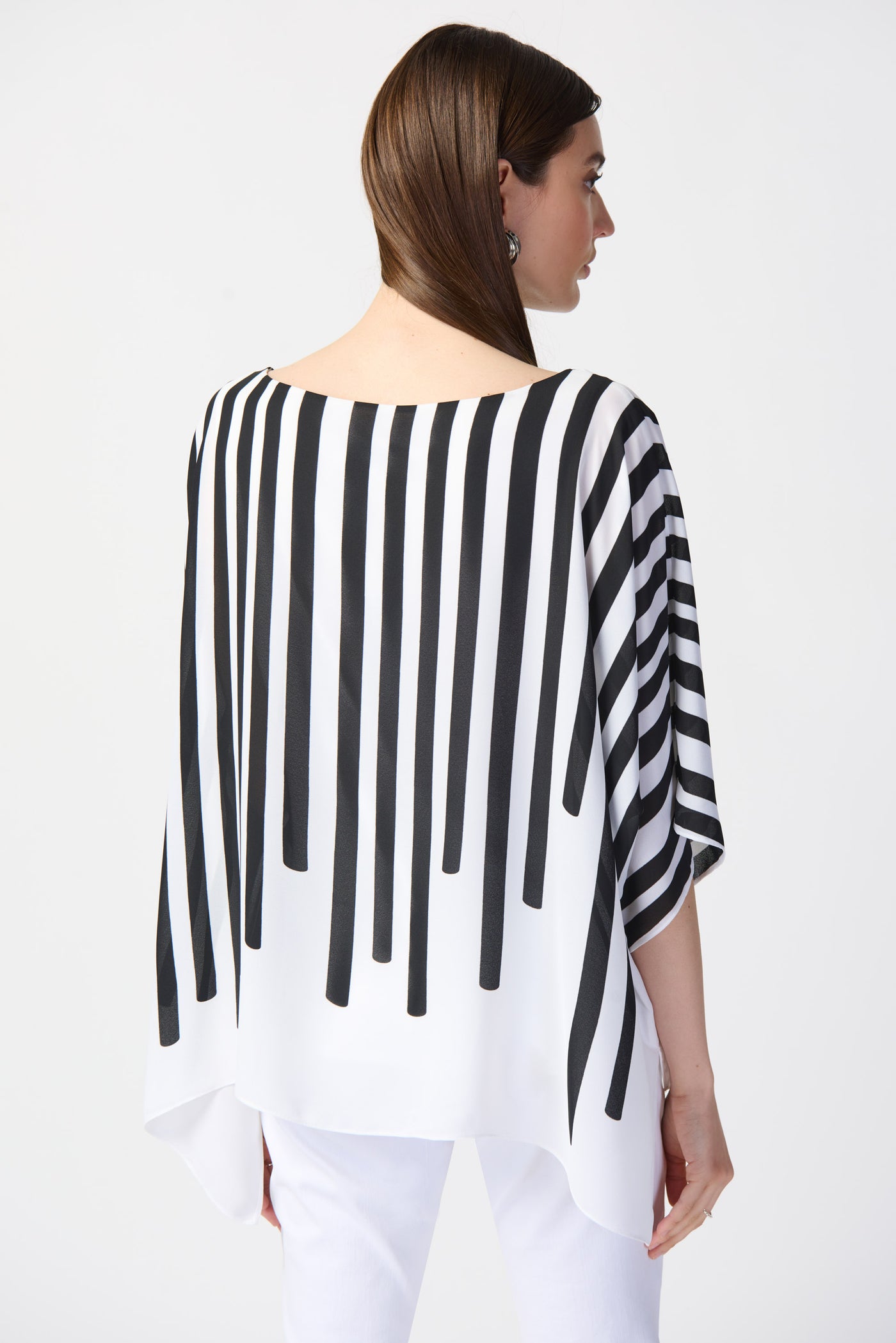 Joseph Ribkoff Abstract Print Georgette Poncho Top 