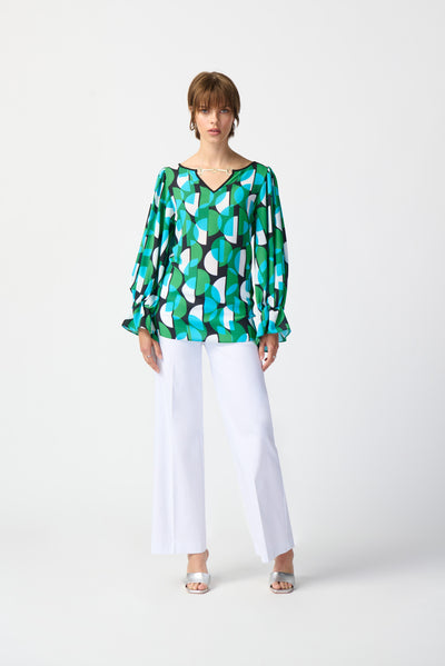 Joseph Ribkoff Geometric Print Georgette Top 