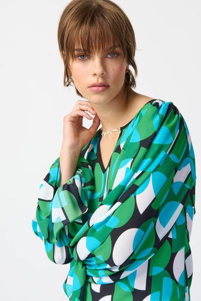 Joseph Ribkoff Geometric Print Georgette Top 