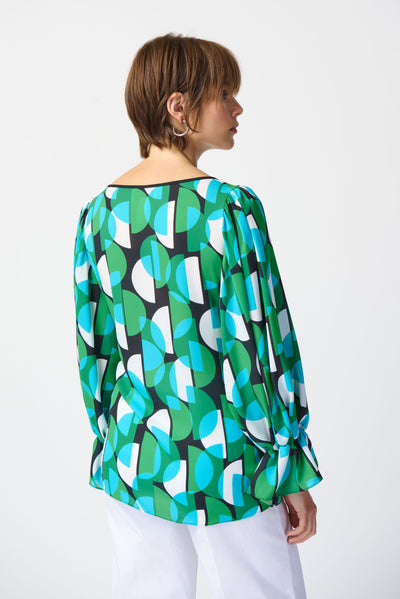 Joseph Ribkoff Geometric Print Georgette Top 