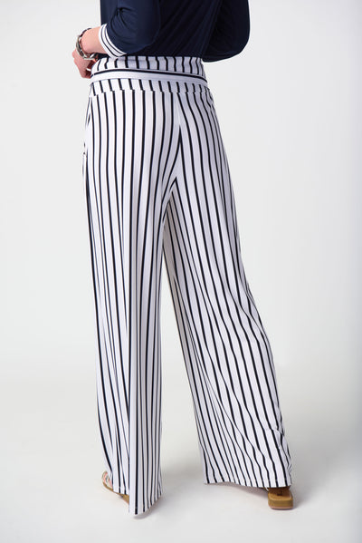 Joseph Ribkoff Striped Silky Knit Wide-Leg Pants 