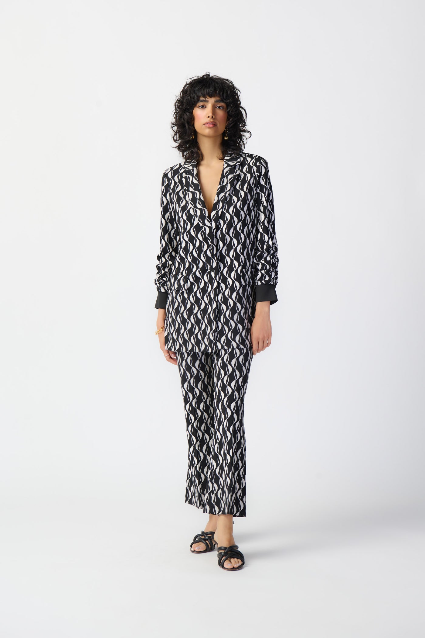 Joseph Ribkoff Geometric Print Silky Knit Blazer 