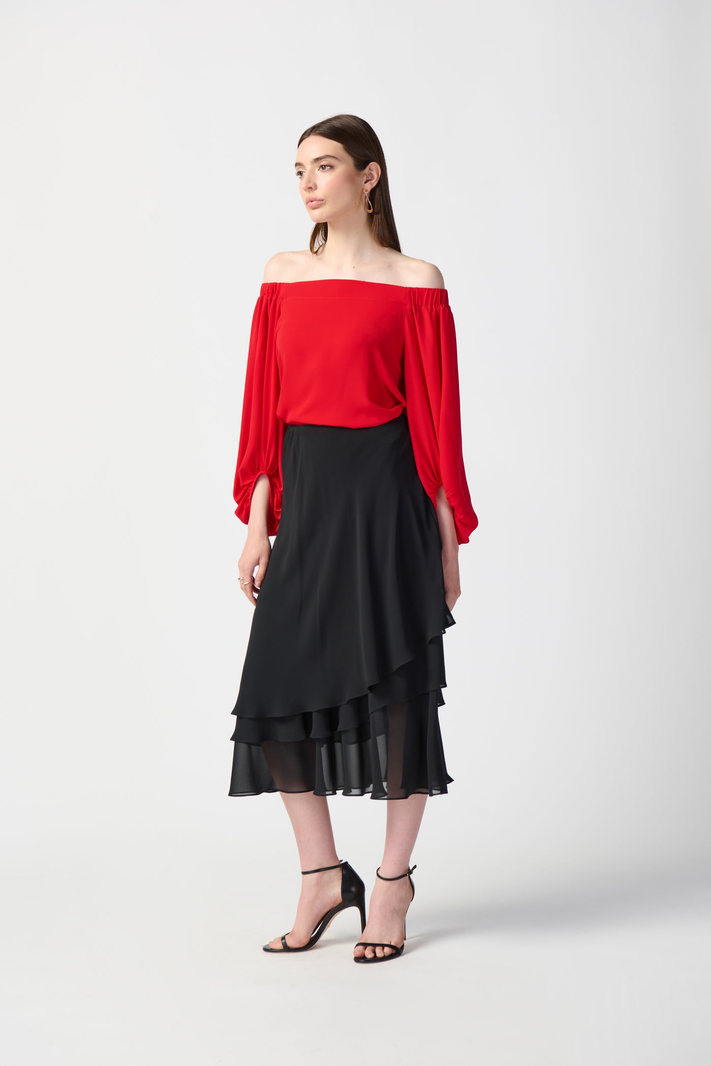 Joseph Ribkoff Layered Chiffon Skirt 