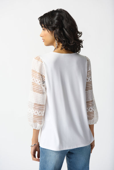 Joseph Ribkoff Bamboo Jersey And Guipure Top 