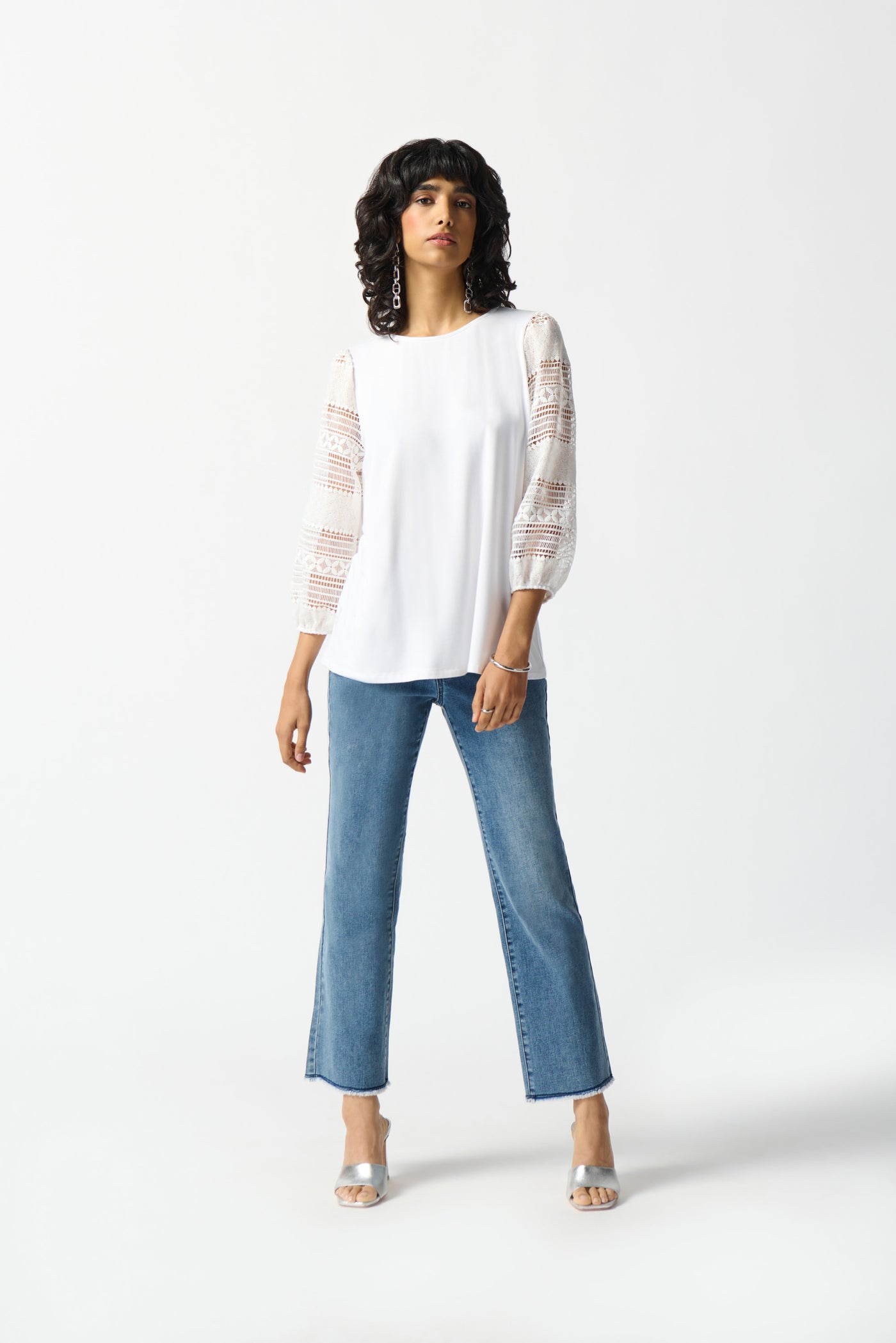 Joseph Ribkoff Bamboo Jersey And Guipure Top 