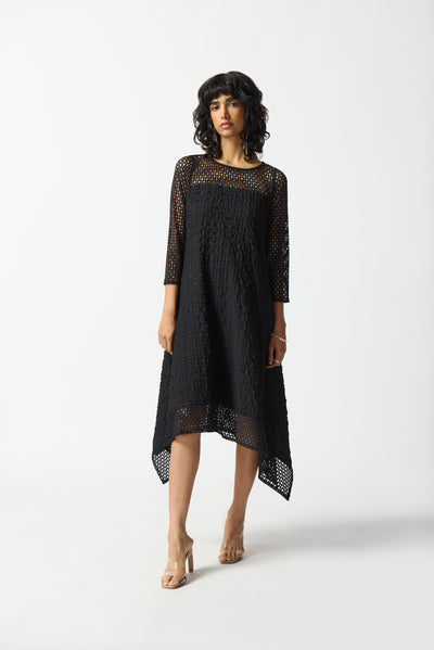 Silky Knit and Seersucker Handkerchief Dress Joseph Ribkoff