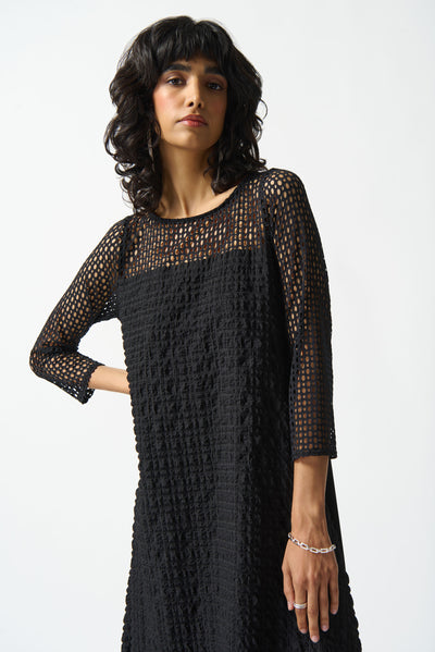 Silky Knit and Seersucker Handkerchief Dress Joseph Ribkoff