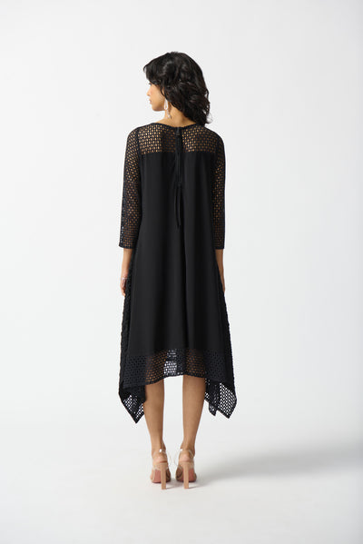 Silky Knit and Seersucker Handkerchief Dress Joseph Ribkoff