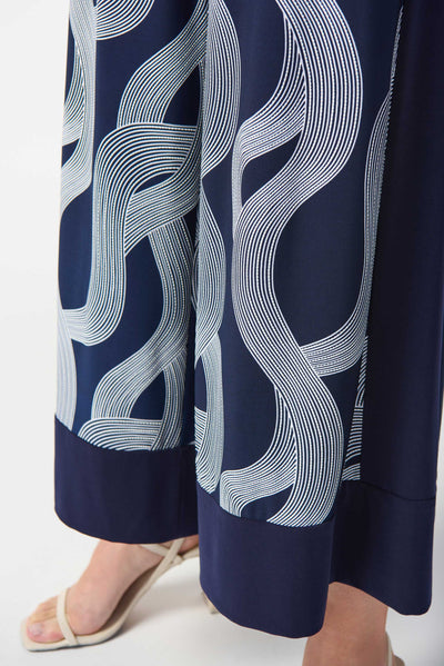 Silky Knit Abstract Print Wide-Leg Pants Joseph Ribkoff