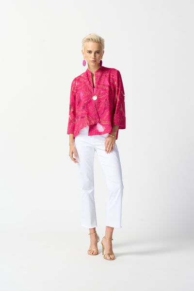 Jacquard Tropical Print Swing Jacket Joseph Ribkoff