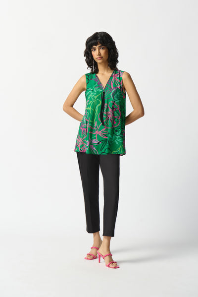 Joseph Ribkoff Silky Knit Floral Print Sleeveless Tunic 