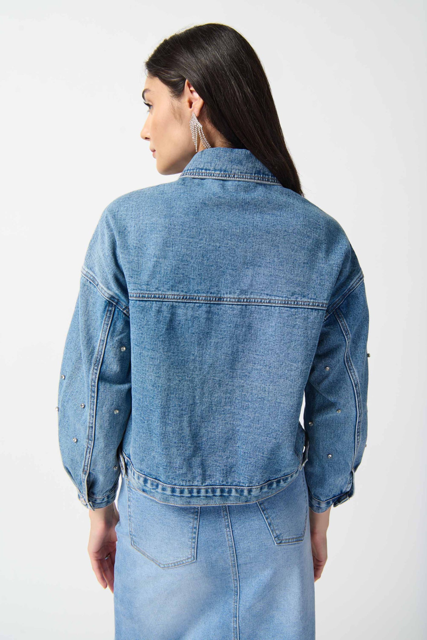 Embellished Denim Boxy Jacket Joseph Ribkoff