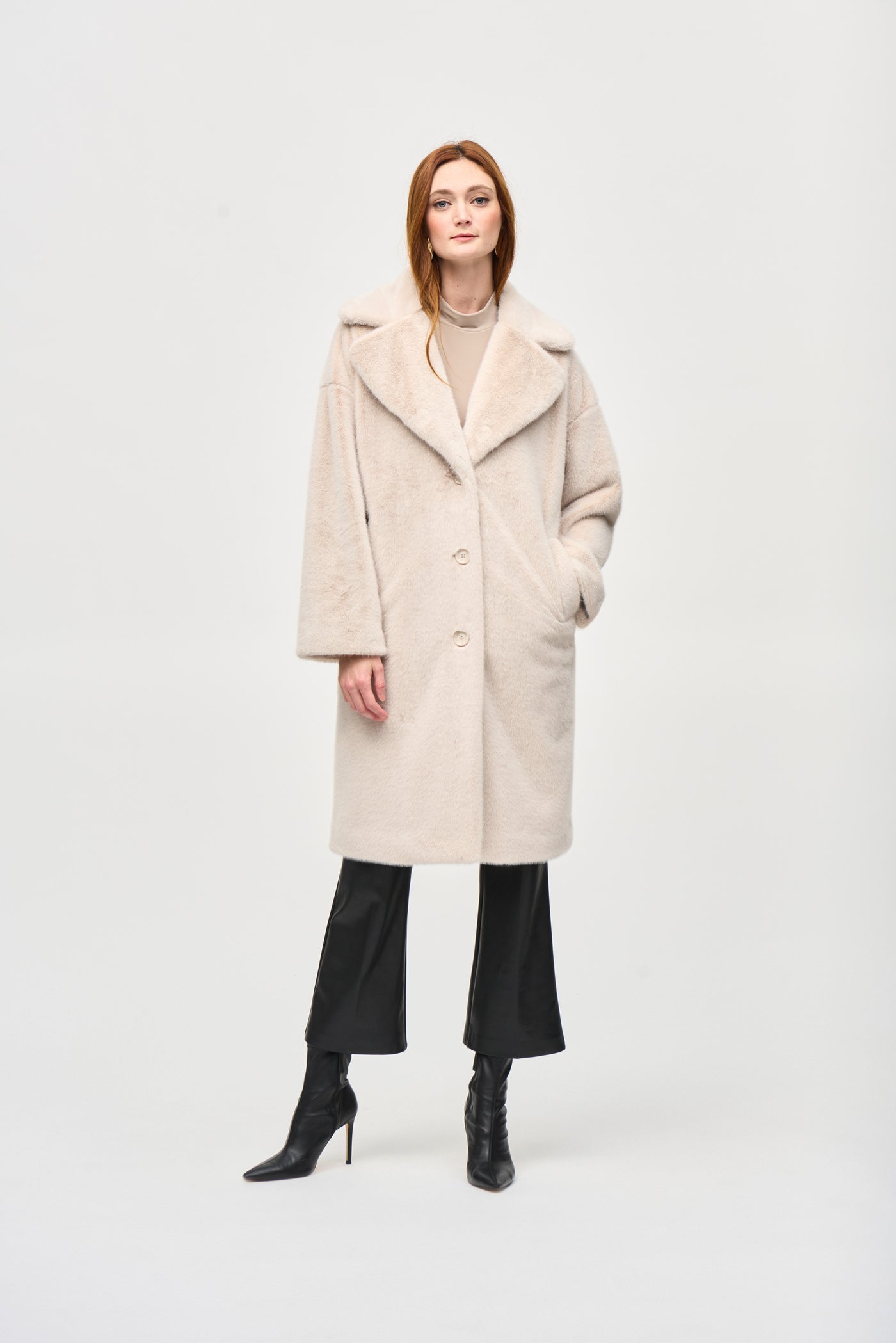 Faux Fur Straight Coat Joseph Ribkoff