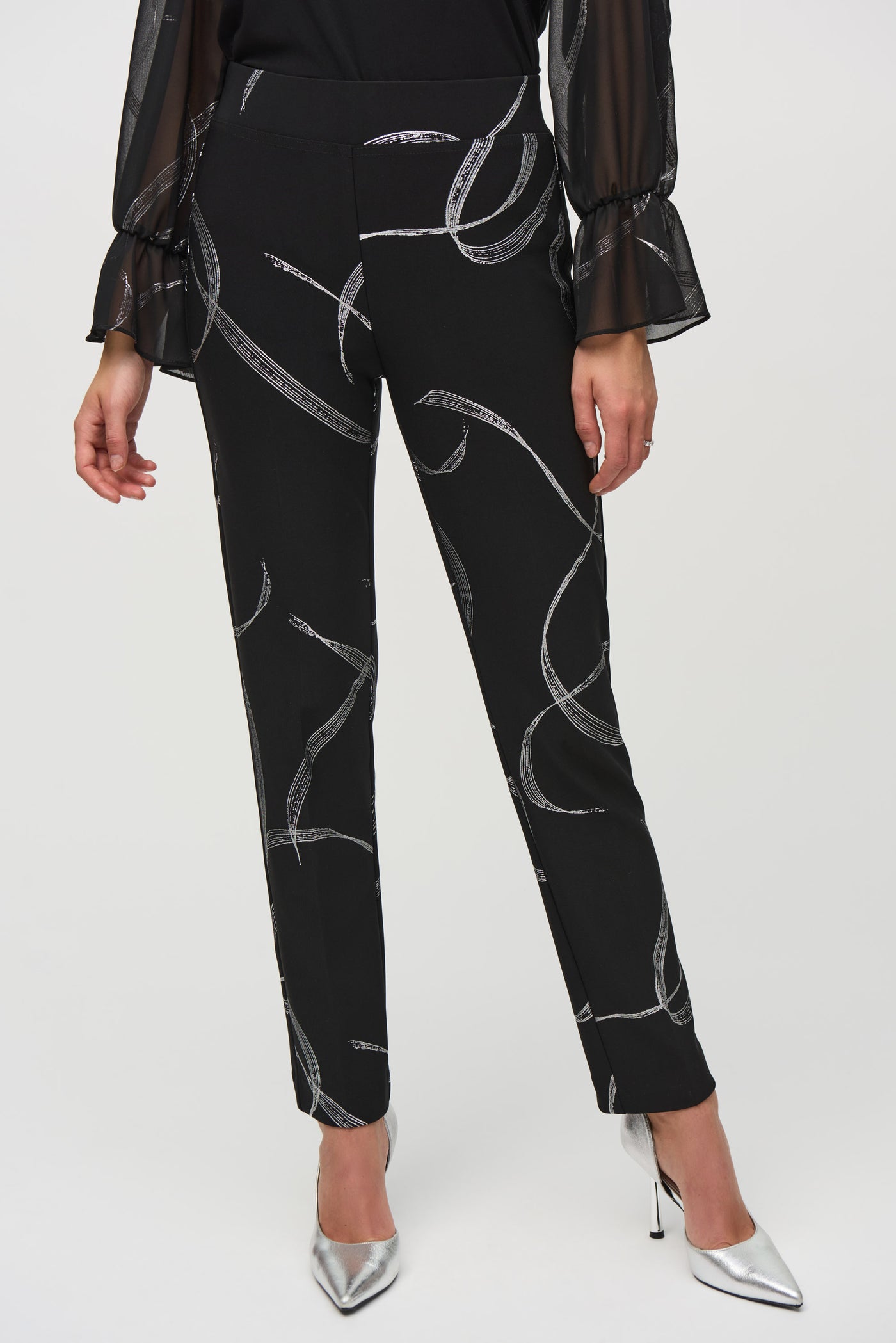 Silky Knit Abstract Print Pull-On Pants Joseph Ribkoff