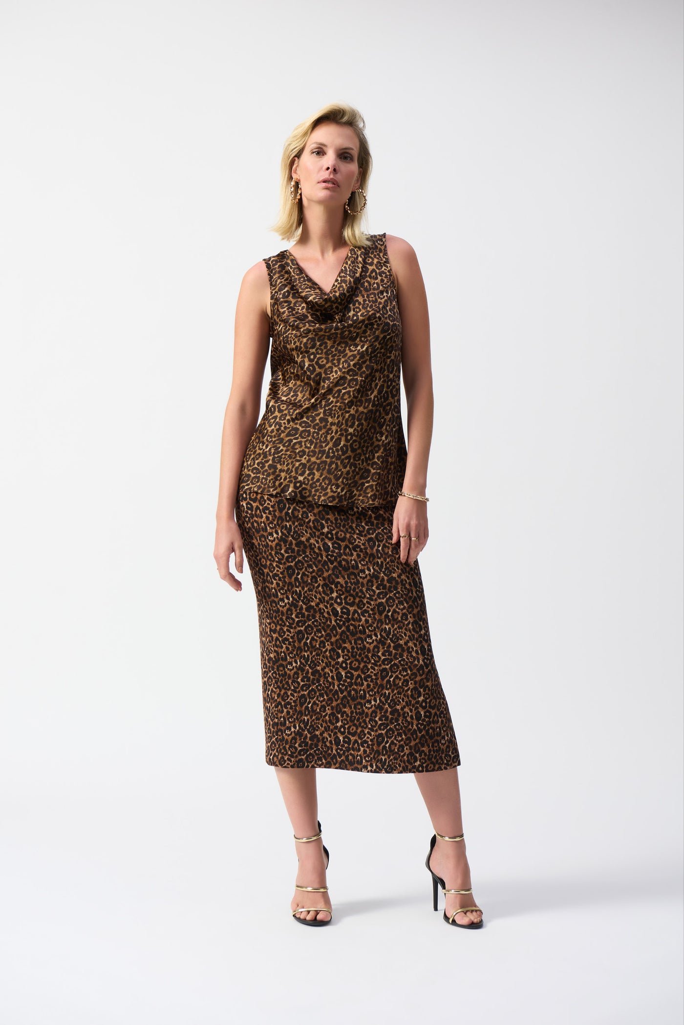 Satin Sleeveless Animal Print Top Joseph Ribkoff