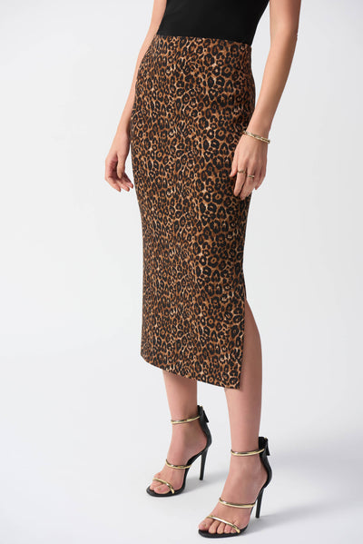 Silky Knit Animal Print Skirt Joseph Ribkoff