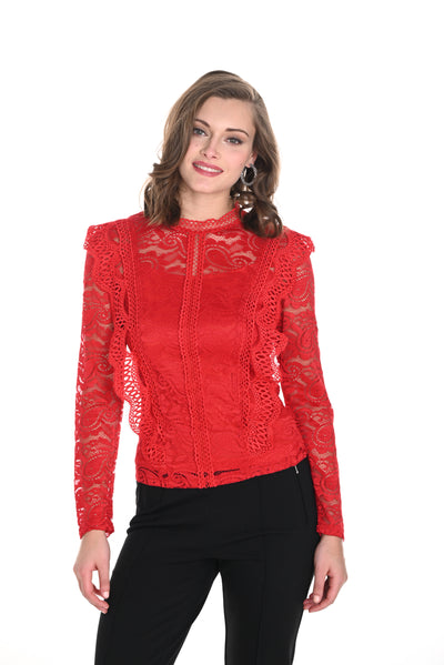 Lace Long Sleeve Top Frank Lyman