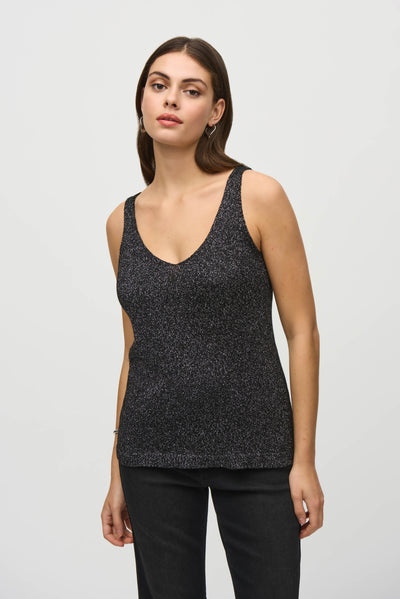 Metallic Sweater Knit Cover-Up and Cami Set Joseph Ribkoff