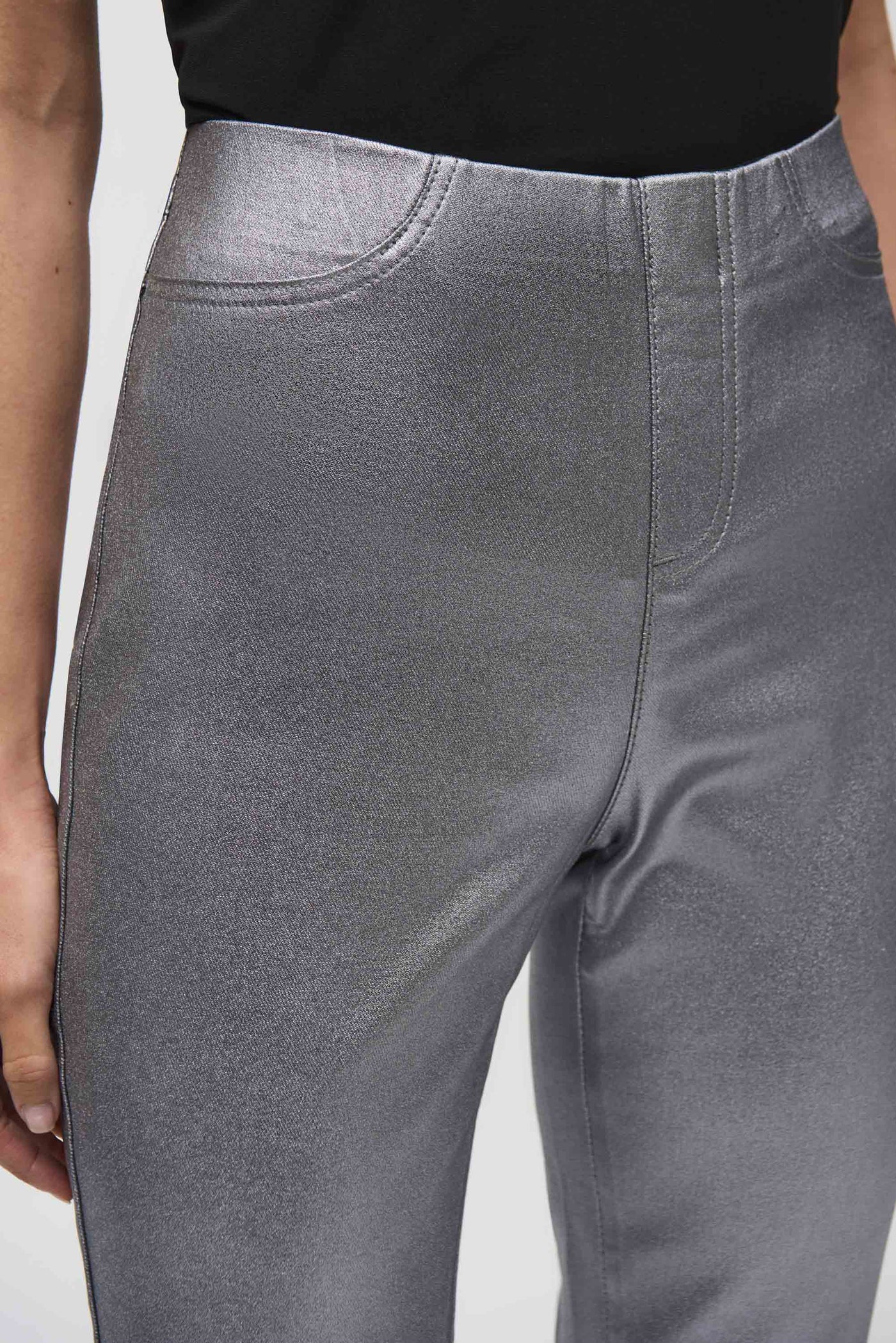 Metallic Coated Classic Slim Denim Pants Joseph Ribkoff