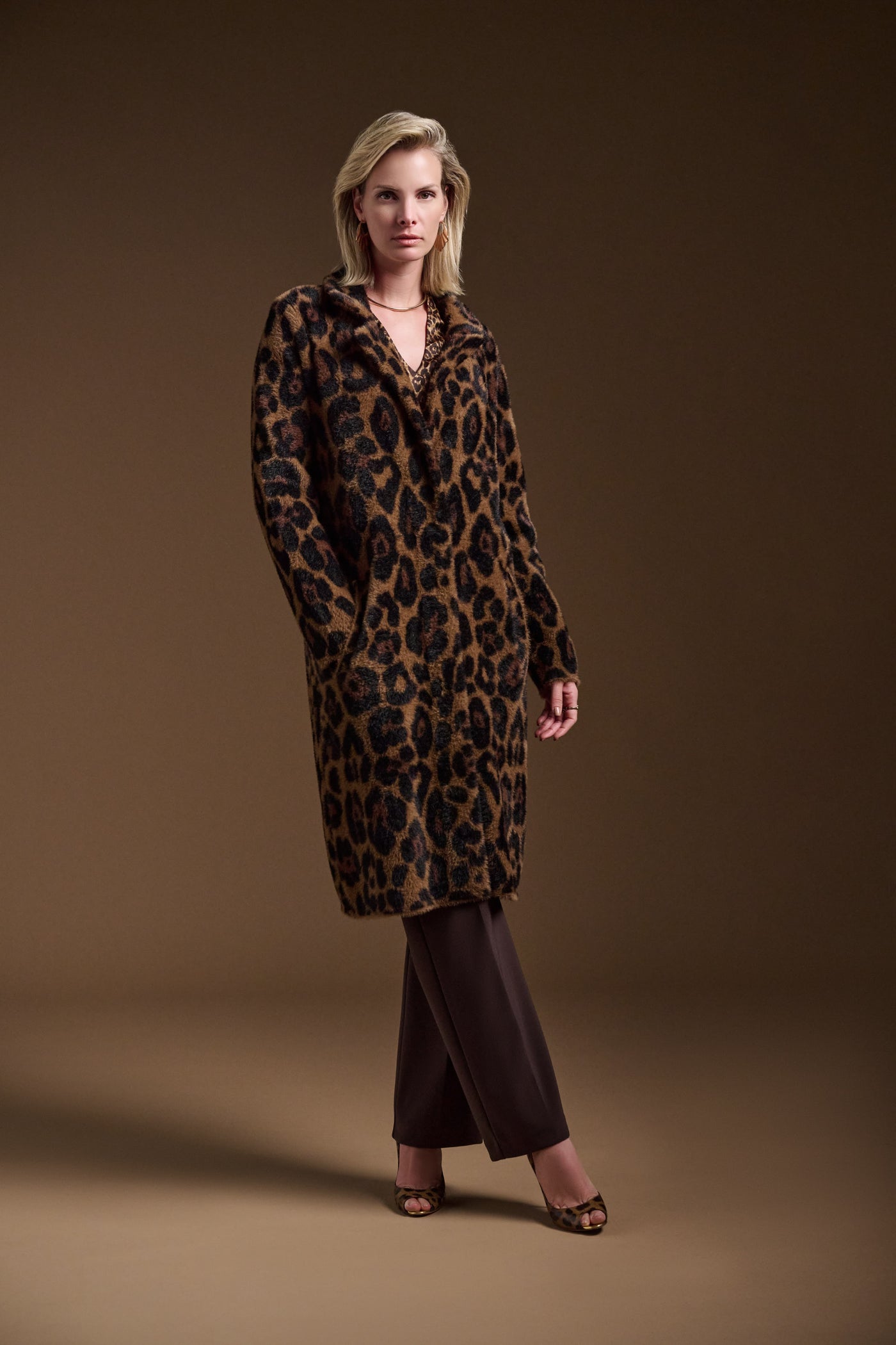 Jacquard Sweater Animal Print Coat Joseph Ribkoff