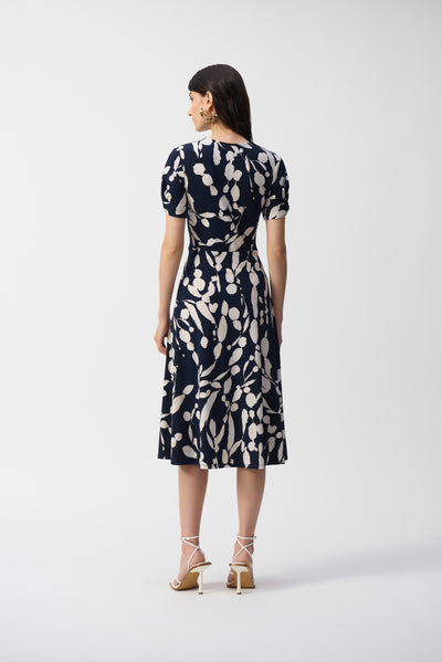 Silky Knit Abstract Print Wrap Dress Joseph Ribkoff