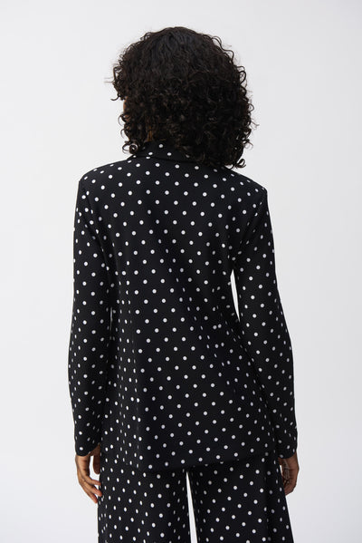 Silky Knit Dot Print Boxy Blazer Joseph Ribkoff