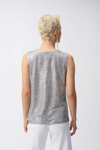 Foiled Melange Knit Sleeveless Top Joseph Ribkoff