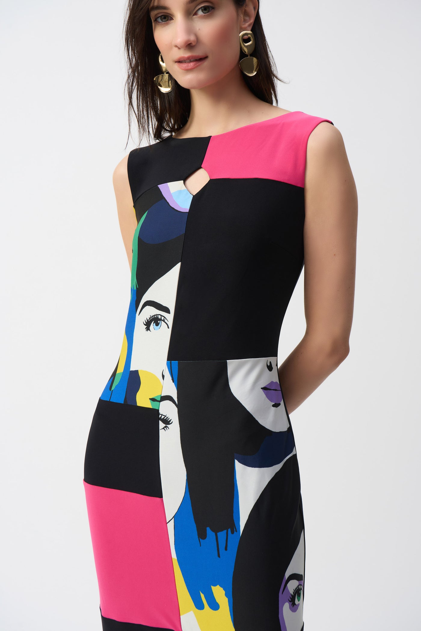 Silky Knit Color Block Sheath Dress Joseph Ribkoff