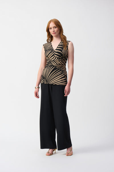 Textured Woven Wide-Leg Pants Joseph Ribkoff