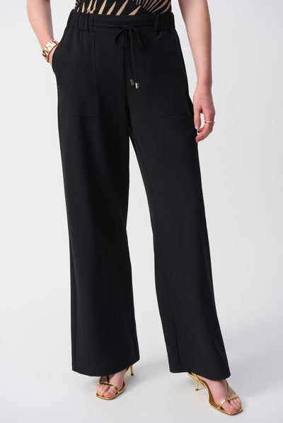 Textured Woven Wide-Leg Pants Joseph Ribkoff