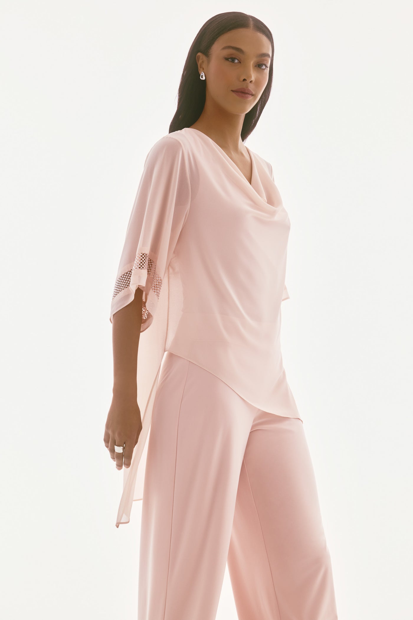 Signature Chiffon Asymmetrical Layered Top Joseph Ribkoff