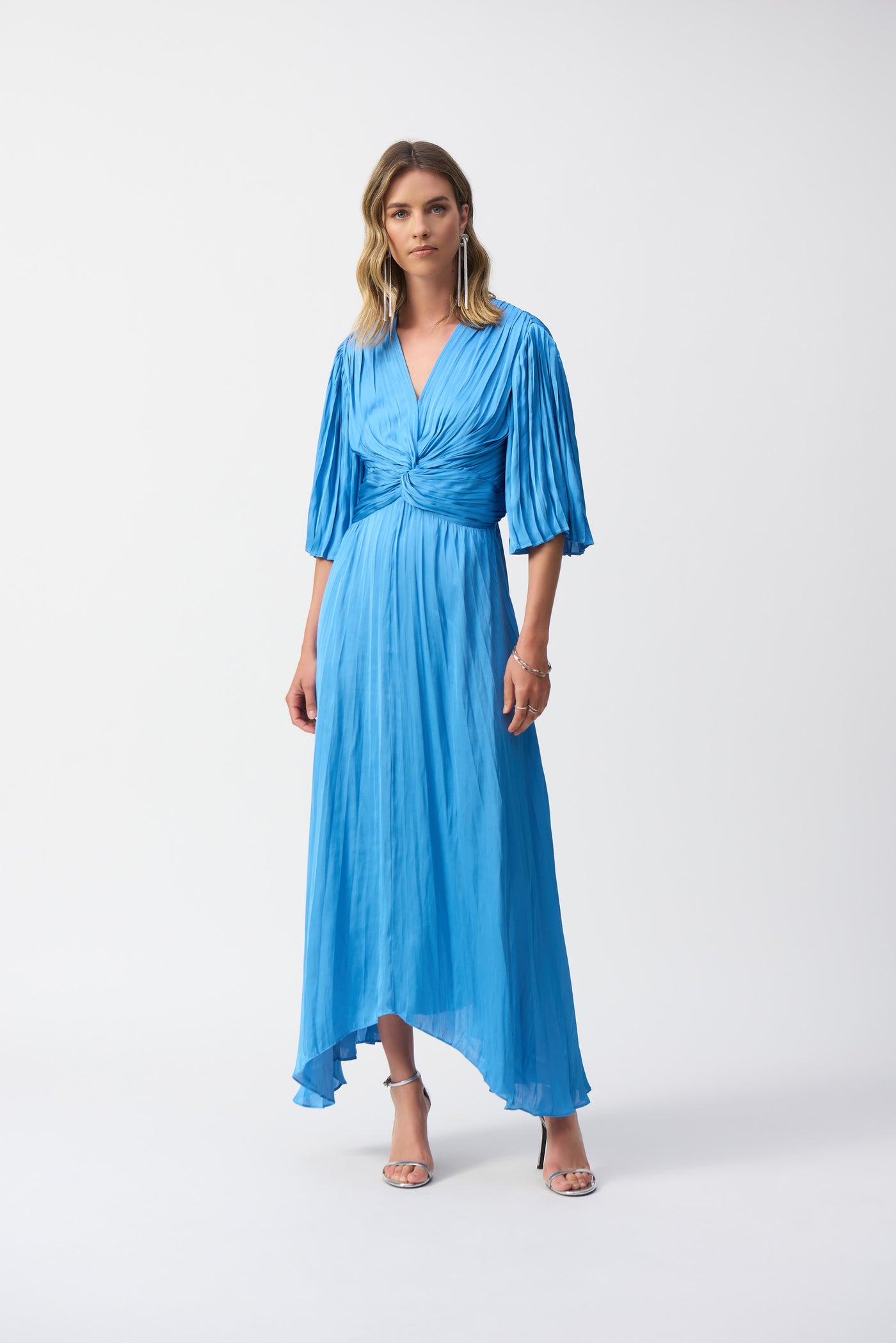 Pleated Satin Midi Dress Joseph Ribkoff