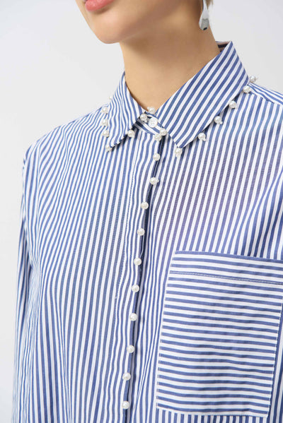 Striped Stretch Cotton Shirt Joseph Ribkoff