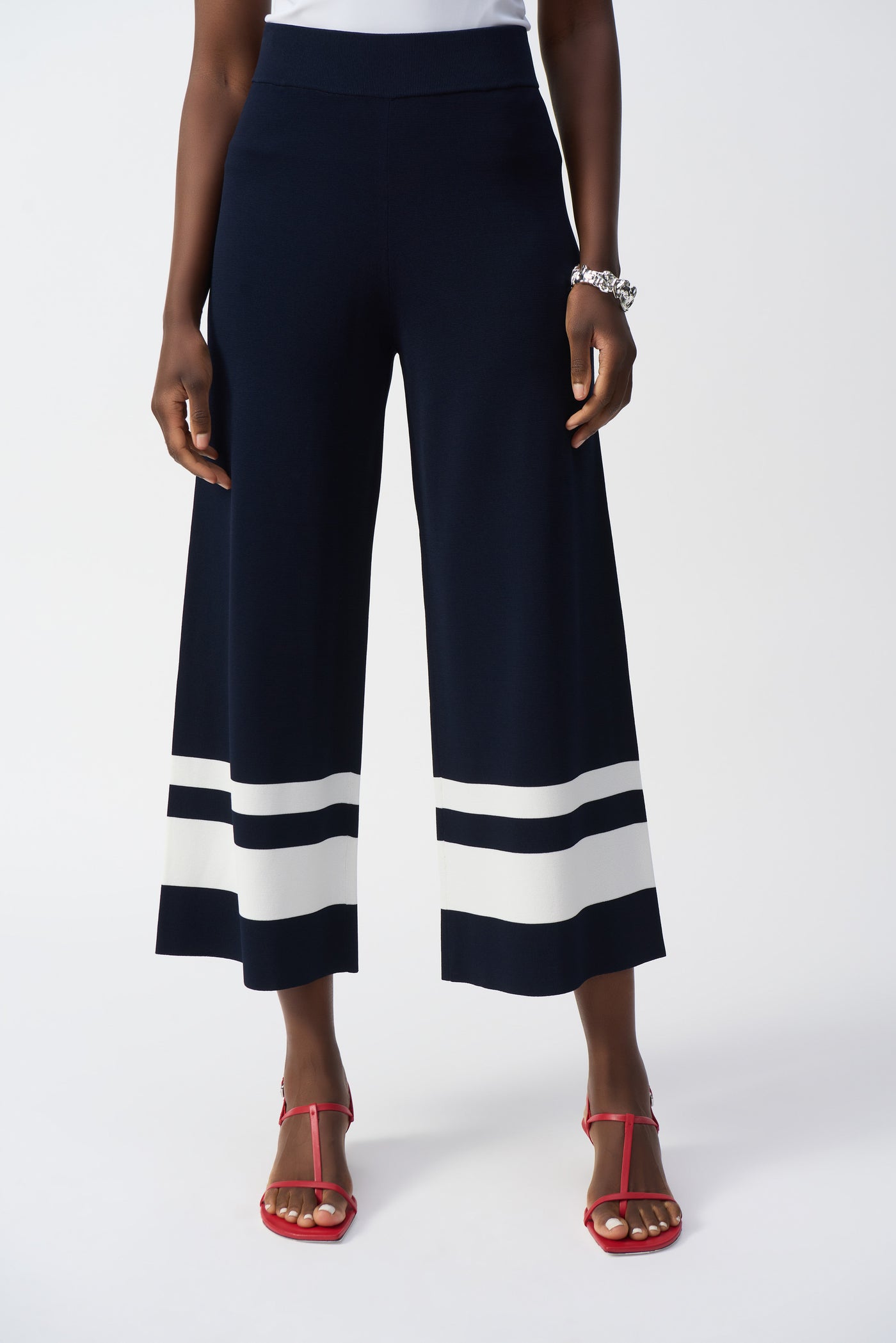 Placement Stripe Sweater Knit Culotte Joseph Ribkoff