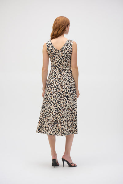 Poplin Animal Print Fit and Flare Dress