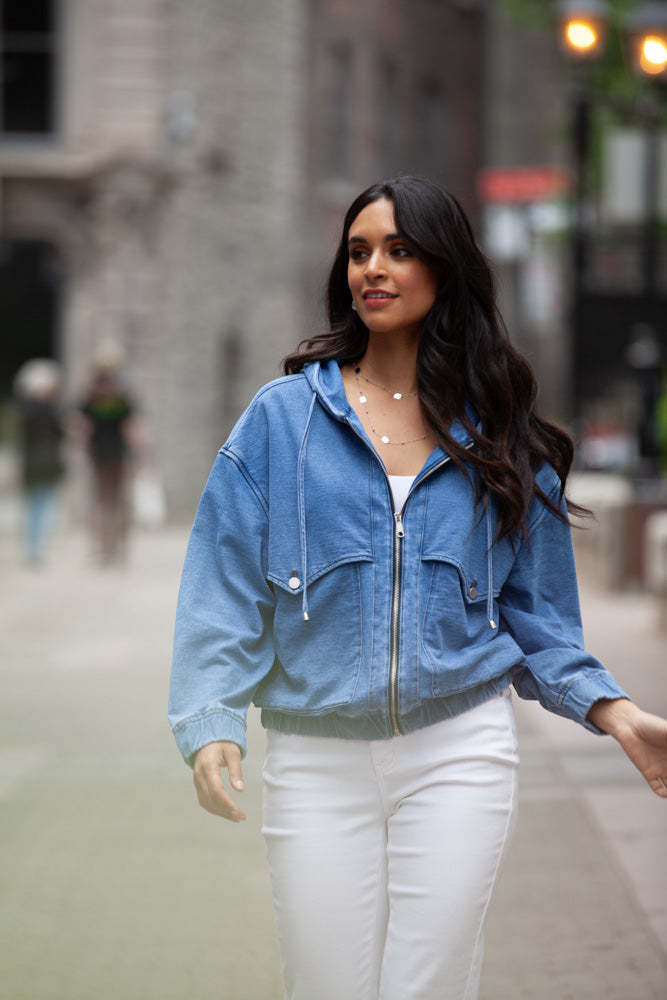 Denim Hooded Jacket Elena Wang