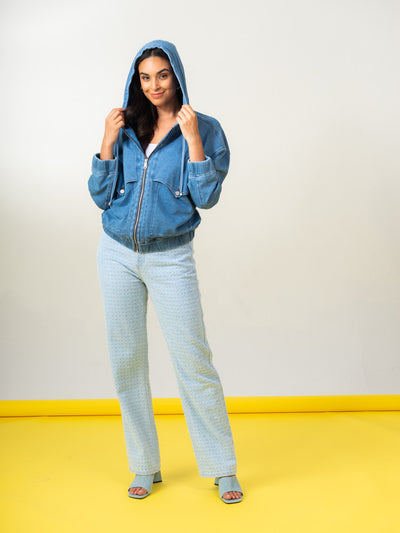 Denim Hooded Jacket Elena Wang