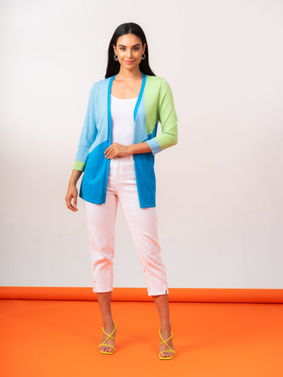 Three-Tone Cardigan Elena Wang