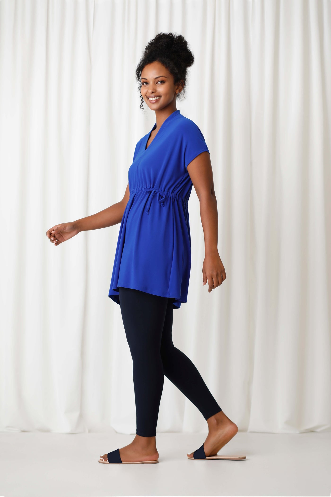 Sympli Deep V Tie Tunic Cap Sleeves 