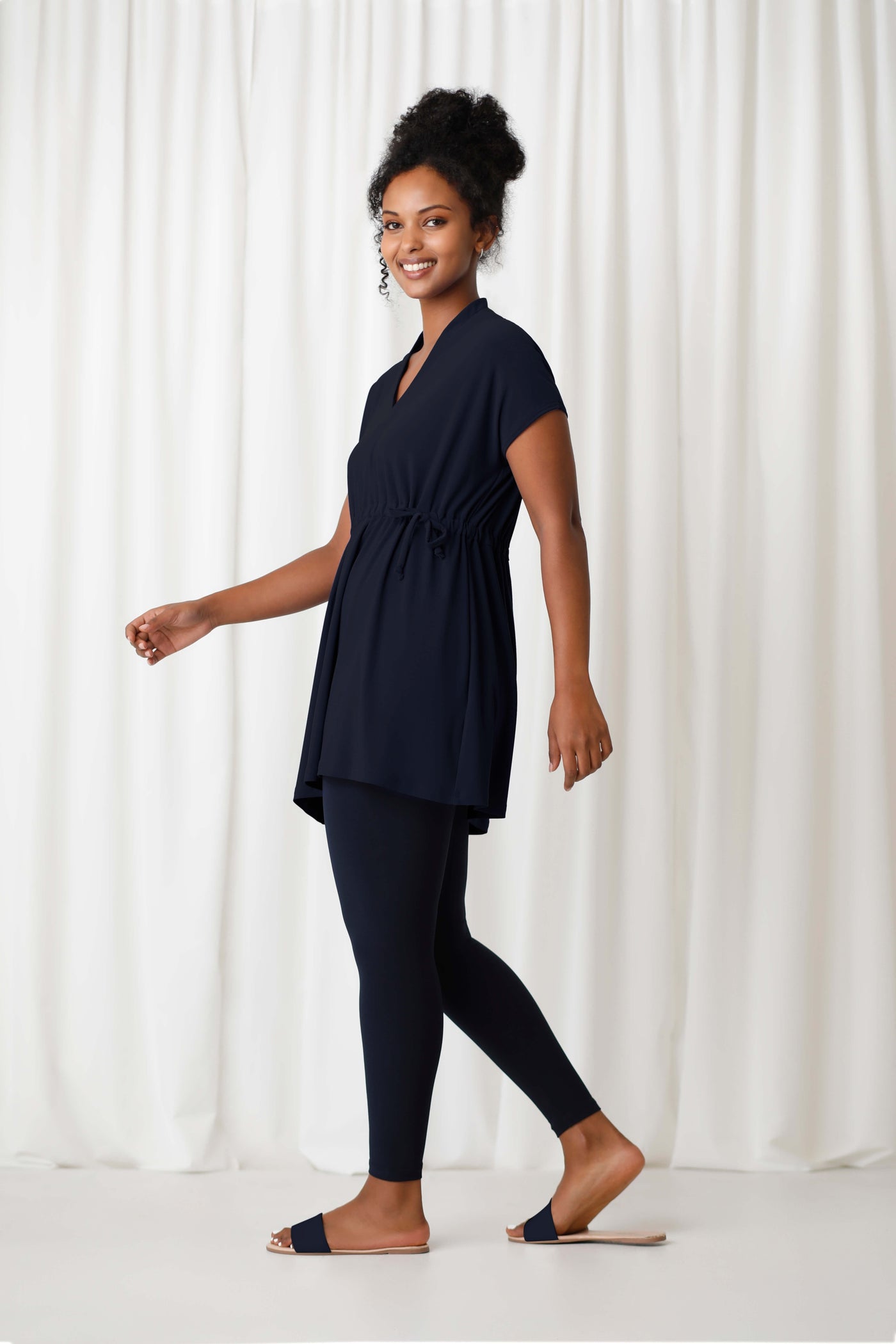 Sympli Deep V Tie Tunic Cap Sleeves 