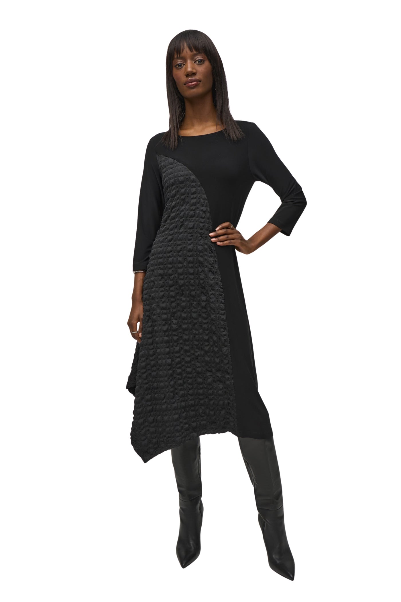 Silky Knit And Jacquard Handkerchief Dress Joseph Ribkoff