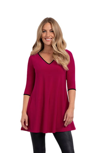 Sympli Tipped Reversible Trapeze Tunic, 3/4 Sleeve 