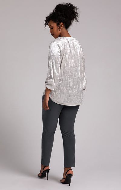 Move Pullover w/ Half Elastic Cuff, Crinkle Velvet Sympli